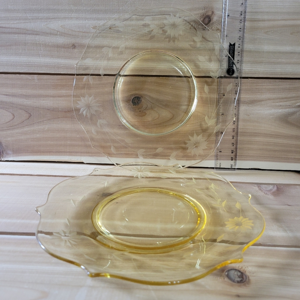 Vintage Yellow Lancaster Plates(2)
